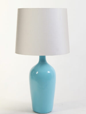 Lampara moderna azul pantalla blanca