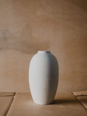 Jarrón artesanal estilo rústico moderno blanco